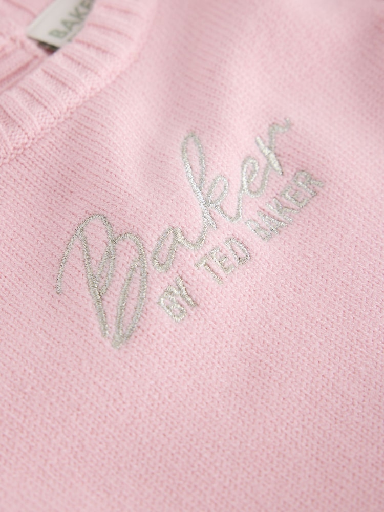 Baker by Ted Baker Pale Pink Knitted Bow Peplum Top & Leggings Set 2 Piece - Image 6 of 6 Baker by Ted Baker Pale Pink Knitted Bow Peplum Top & Leggings Set 2 Piece - Image 6 of 6