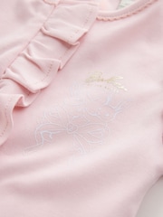 Baker by Ted Baker White/Pink Cotton Printed Sleepsuits 3 Pack - Image 7 of 9