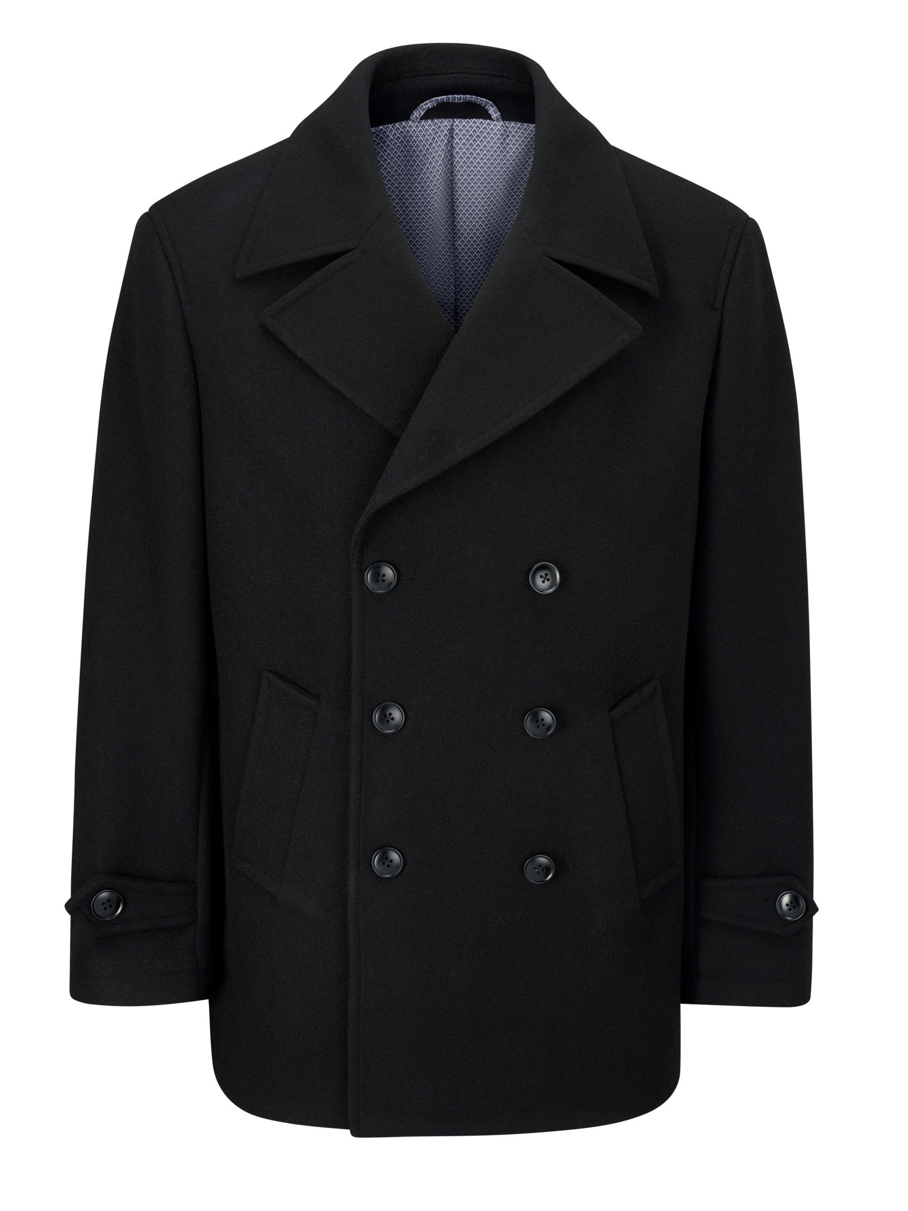 Buy Skopes Black Reeves Double Breasted Peacoat from the Next UK