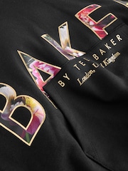 Baker by Ted Baker Black Oversized Metallic Logo Hoodie & Joggers 2 Piece Set - Image 10 of 12