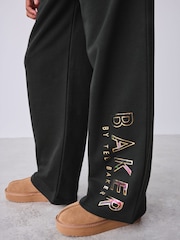 Baker by Ted Baker Black Oversized Metallic Logo Hoodie & Joggers 2 Piece Set - Image 7 of 12