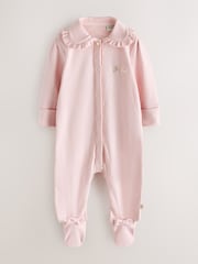Baker by Ted Baker Pink Cotton Printed Sleepsuits 3 Pack - Image 5 of 9