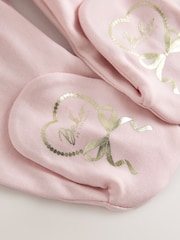 Baker by Ted Baker Pink Cotton Printed Sleepsuits 3 Pack - Image 9 of 9