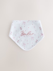 Baker by Ted Baker Pink/White 2 Pack Printed Bibs - Image 2 of 5