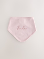 Baker by Ted Baker Pink/White 2 Pack Printed Bibs - Image 3 of 5