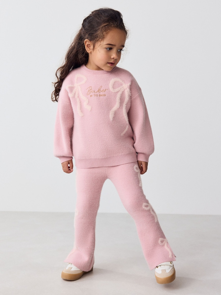 Baker by Ted Baker 2 Pieces-delni komplet pletenega puloverja s pentljo in lahkih hlač za prosti čas - Slika 2 iz 12