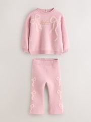 Baker by Ted Baker 2 Pieces-delni komplet pletenega puloverja s pentljo in lahkih hlač za prosti čas - Slika 8 iz 12