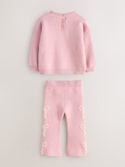 Baker by Ted Baker 2 Pieces-delni komplet pletenega puloverja s pentljo in lahkih hlač za prosti čas - Slika 9 iz 12