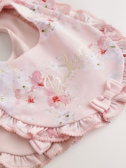 Baker by Ted Baker Pink 2 Pack Frill Bibs - Image 4 of 6