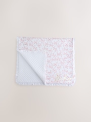 Baker by Ted Baker White/Pink All-Over Printed Quilted Blanket - Image 2 of 5