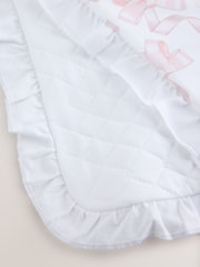 Baker by Ted Baker White/Pink All-Over Printed Quilted Blanket - Image 4 of 5