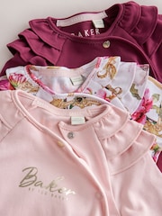 أحمر عنابي - حزمة من 3 بدلات نوم قطنية مطبوعة من Baker by Ted Baker - صورة 6 من 8