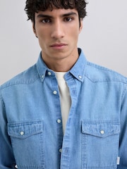 Scalpers Blue Bodo Denim Bd Shirt - Image 4 of 5