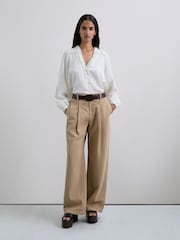 Scalpers White Lurex Stripes Shirt - Image 4 of 5