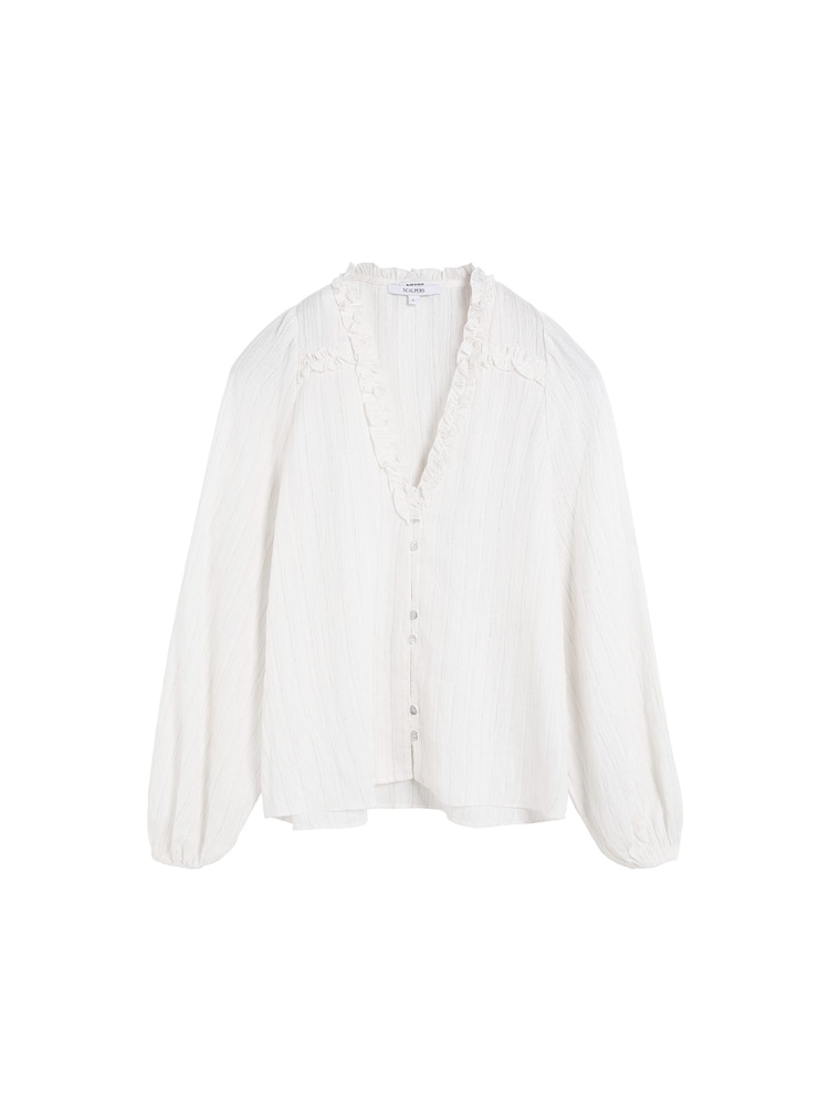 Scalpers White Lurex Stripes Shirt - Image 5 of 5