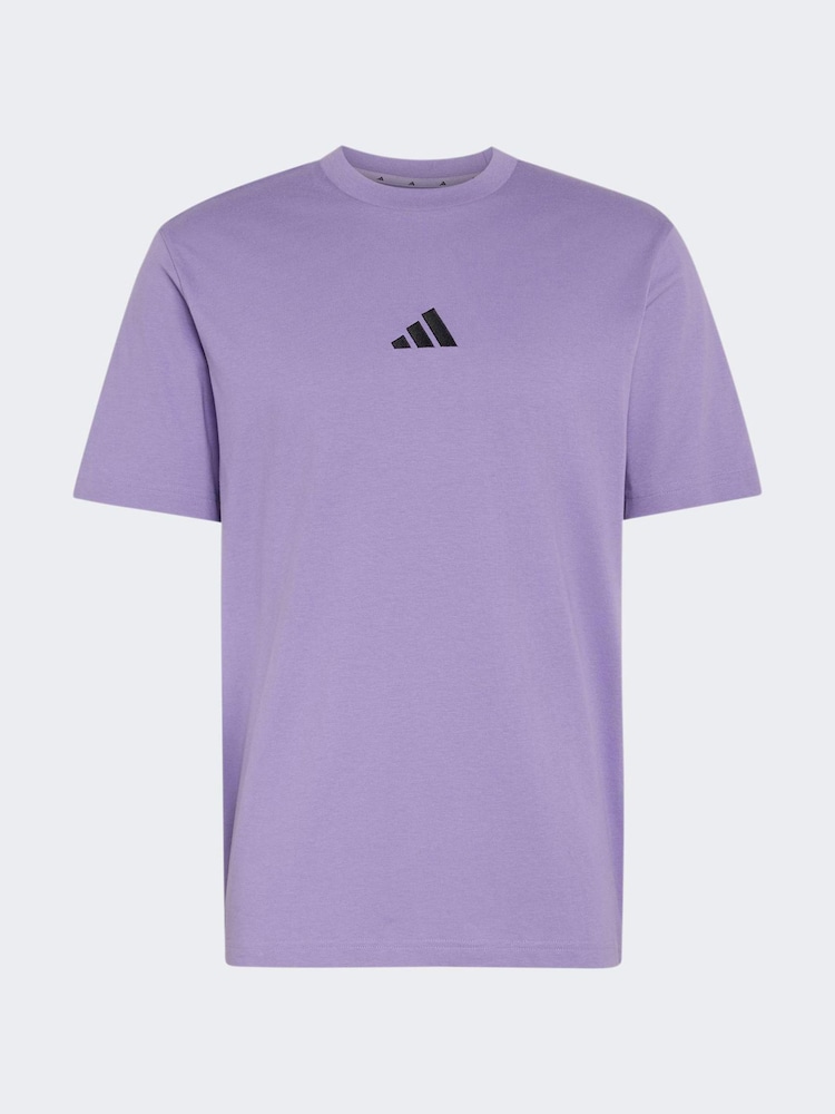 adidas Purple Essentials Small Logo Single Jersey T-Shirt - Image 1 of 1