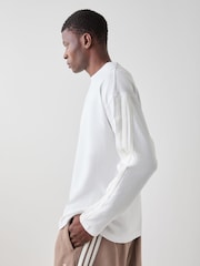 adidas White Kit 3-Stripes Longsleeve T-Shirt - Image 3 of 5