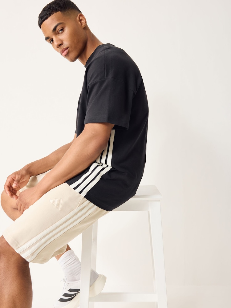 adidas Black Adidas Kit 3-Stripes Loose T-Shirt - Image 2 of 5 adidas Black Adidas Kit 3-Stripes Loose T-Shirt - Image 2 of 5