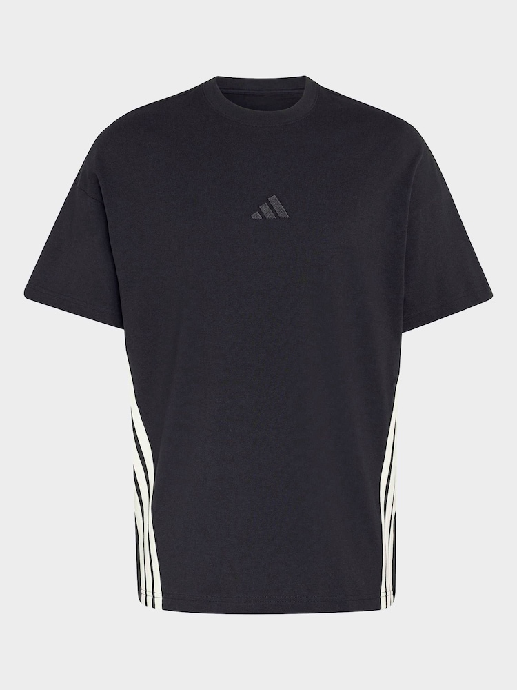 adidas Black Adidas Kit 3-Stripes Loose T-Shirt - Image 5 of 5 adidas Black Adidas Kit 3-Stripes Loose T-Shirt - Image 5 of 5