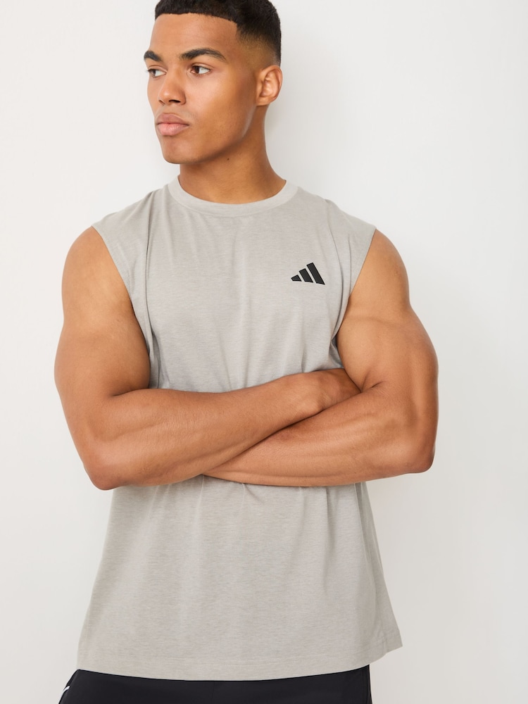 adidas Grey Short Sleeve Training Vest - Image 1 of 5