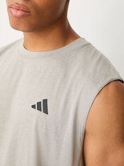 adidas Grey Short Sleeve Training Vest - Image 4 of 5