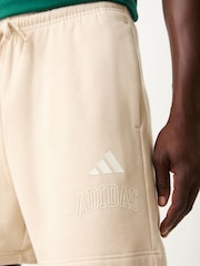adidas Brown Seasonal Essentials Collegiate Fleece Shorts - Image 4 of 5