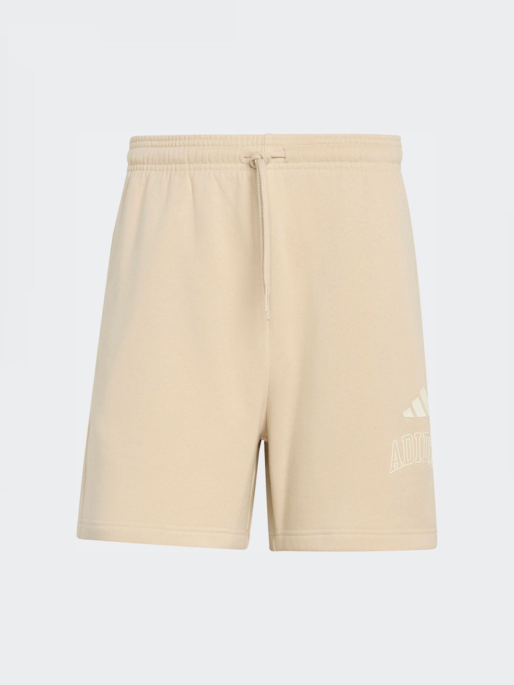 adidas Brown Seasonal Essentials Collegiate Fleece Shorts - Image 5 of 5