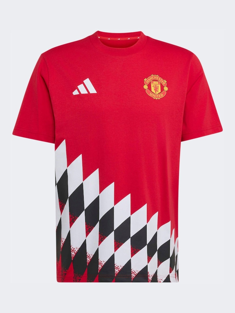 adidas Red Manchester United Stadium Graphic T-Shirt - Image 6 of 6 adidas Red Manchester United Stadium Graphic T-Shirt - Image 6 of 6