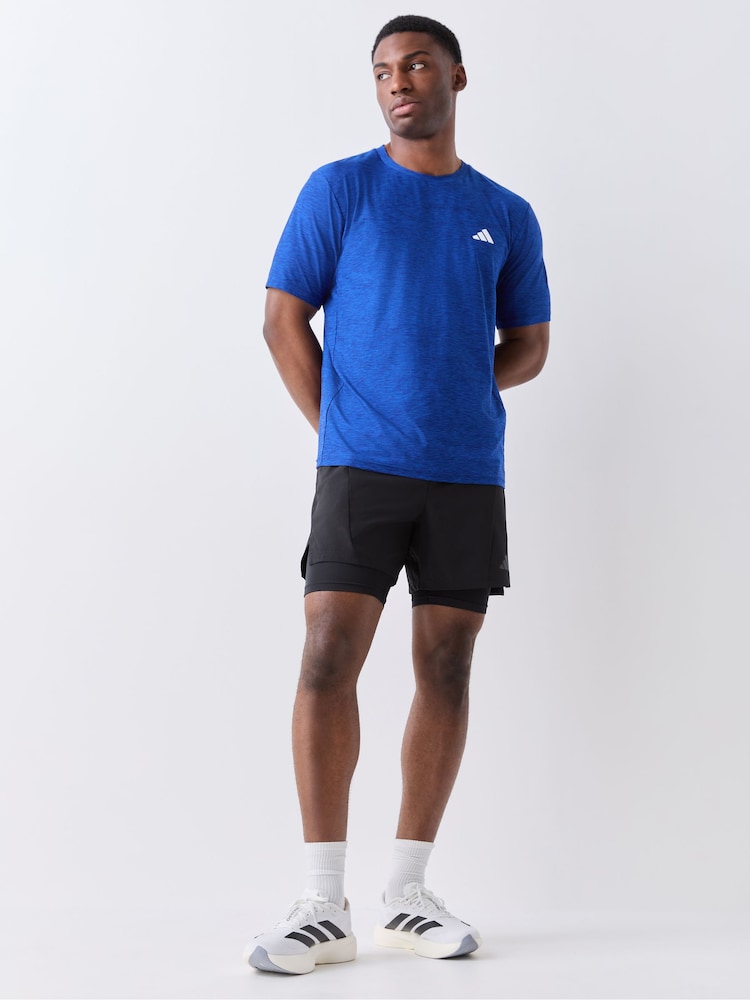 adidas Blue Workout Essentials Flex T-Shirt - Image 2 of 5 adidas Blue Workout Essentials Flex T-Shirt - Image 2 of 5