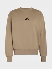 adidas Khaki Essentials Feelcozy Fleece Sweatshirt - Image 1 of 1