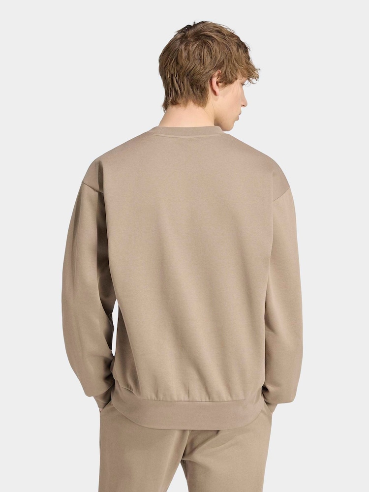 خاکی - adidas Essentials Feelcozy Fleece Sweatshirt - تصویر 2 از 6