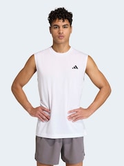 adidas White Short Sleeve Training Vest - Image 1 of 6