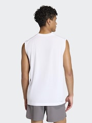 adidas White Short Sleeve Training Vest - Image 2 of 6