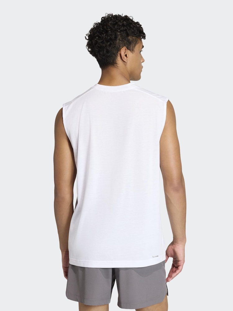 adidas White Short Sleeve Training Vest - Image 2 of 6