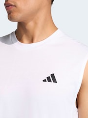 adidas White Short Sleeve Training Vest - Image 4 of 6