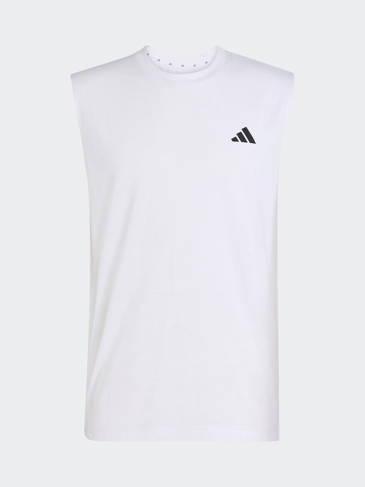 adidas White Short Sleeve Training Vest - Image 6 of 6