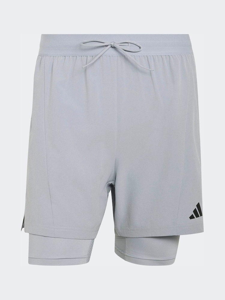 adidas Grey D4T Workout 2In1 Shorts - Image 4 of 4 adidas Grey D4T Workout 2In1 Shorts - Image 4 of 4