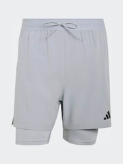 adidas Grey D4T Workout 2In1 Shorts - Image 7 of 7