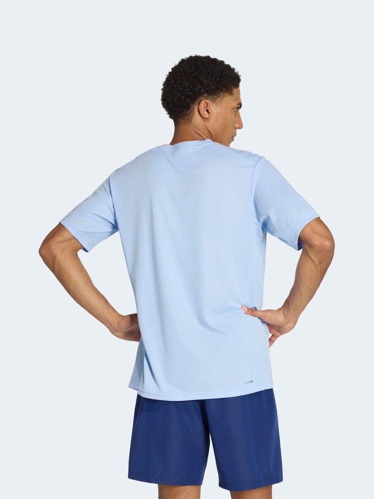 adidas Sky Blue Workout Essentials Base T-Shirt - Image 2 of 7 adidas Sky Blue Workout Essentials Base T-Shirt - Image 2 of 7