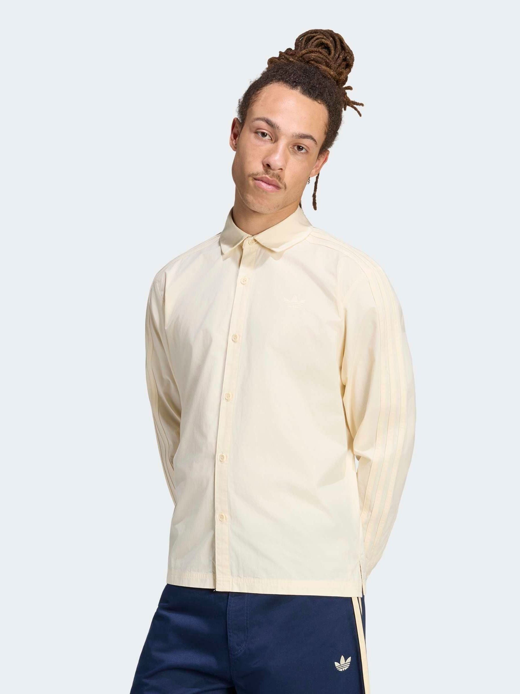 トップス Avery button tops beige Buy adidas Originals Cream 3 Stripes Button Up Shirt from Next USA