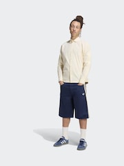 adidas Originals Cream 3 Stripes Button Up Shirt - Image 3 of 6