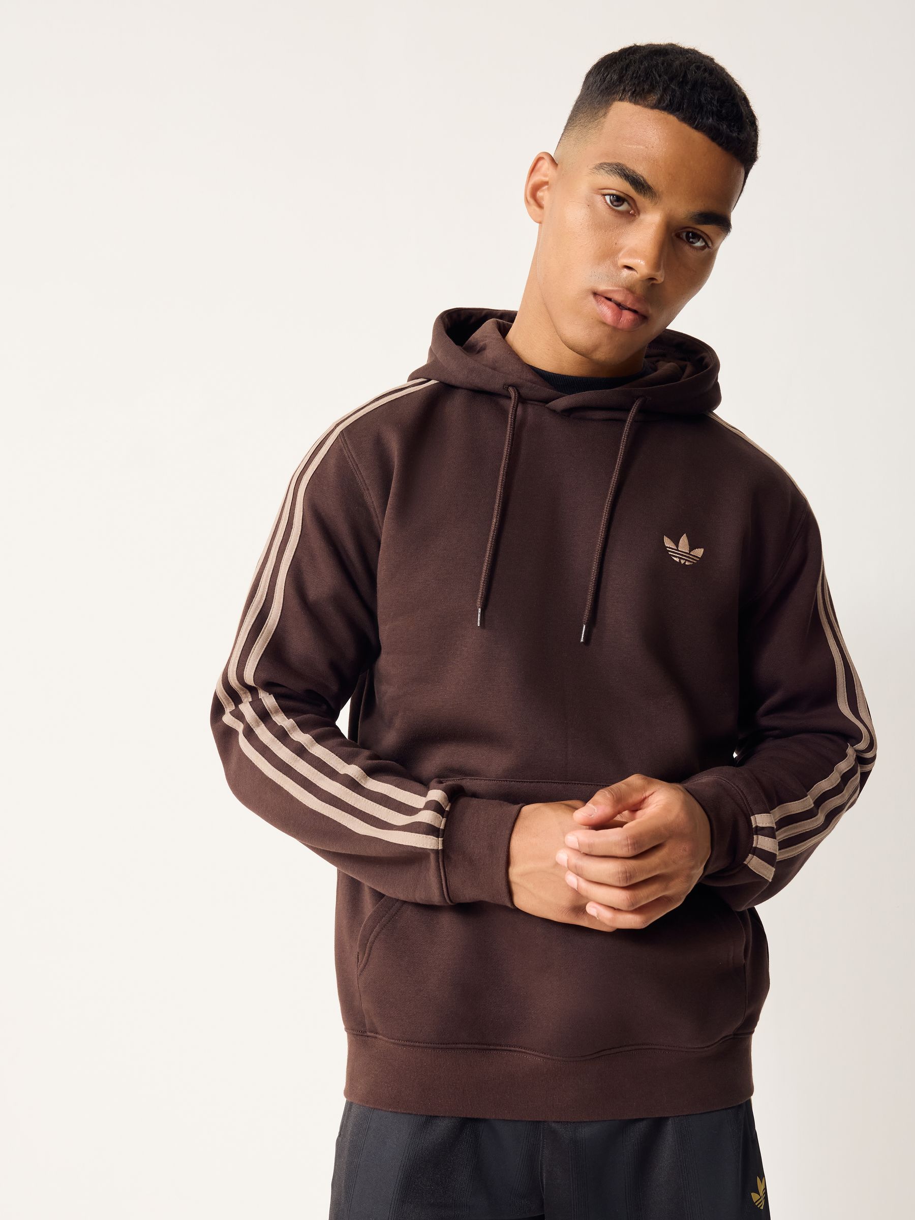 Buy adidas Originals Brown 3-Stripes Hoodie from Next USA