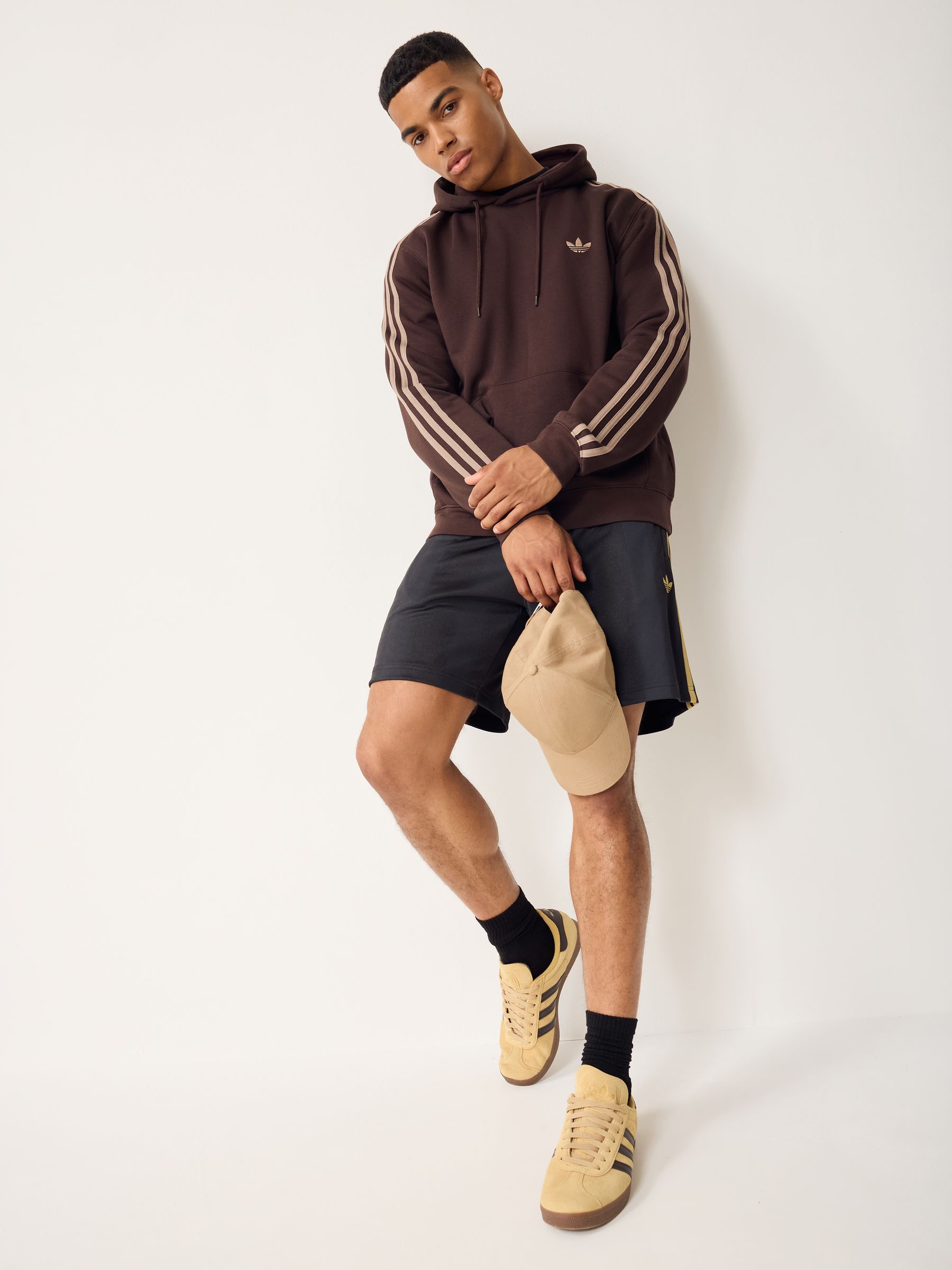 Buy adidas Originals Brown 3-Stripes Hoodie from Next USA