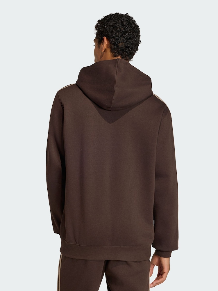 adidas Originals Brown 3-Stripes Hoodie - Image 2 of 5