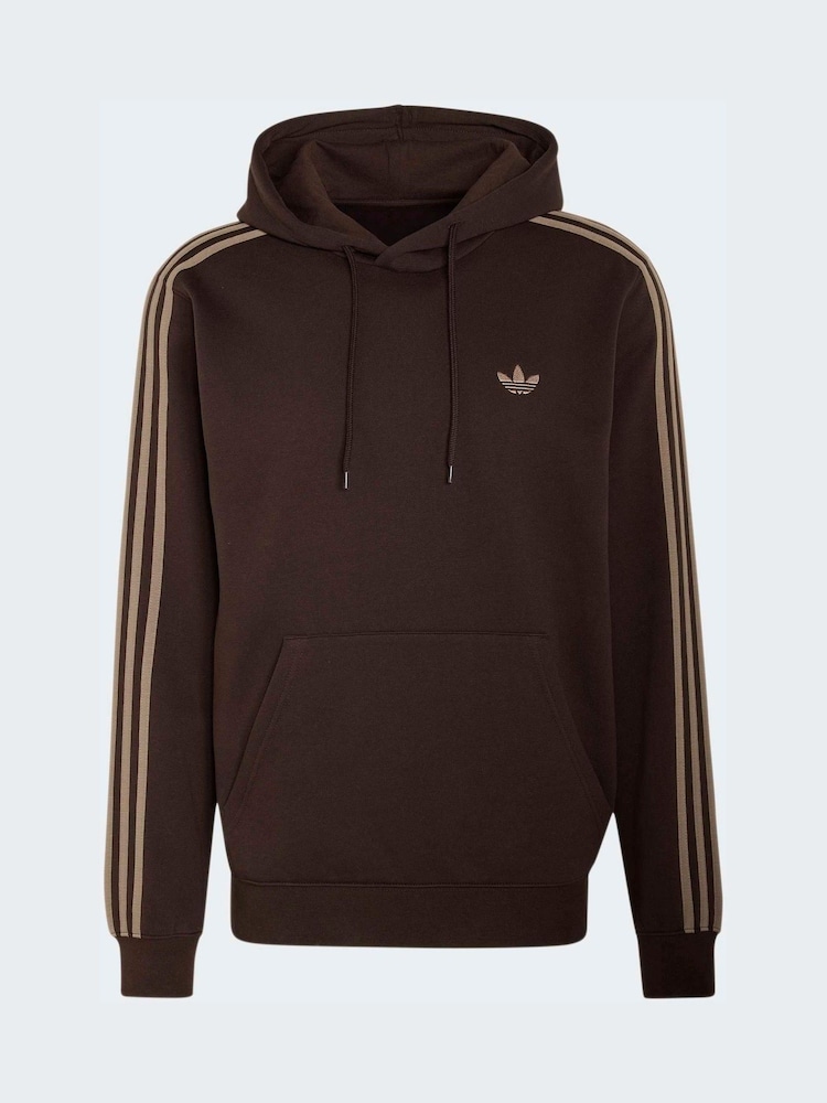adidas Originals Brown 3-Stripes Hoodie - Image 5 of 5