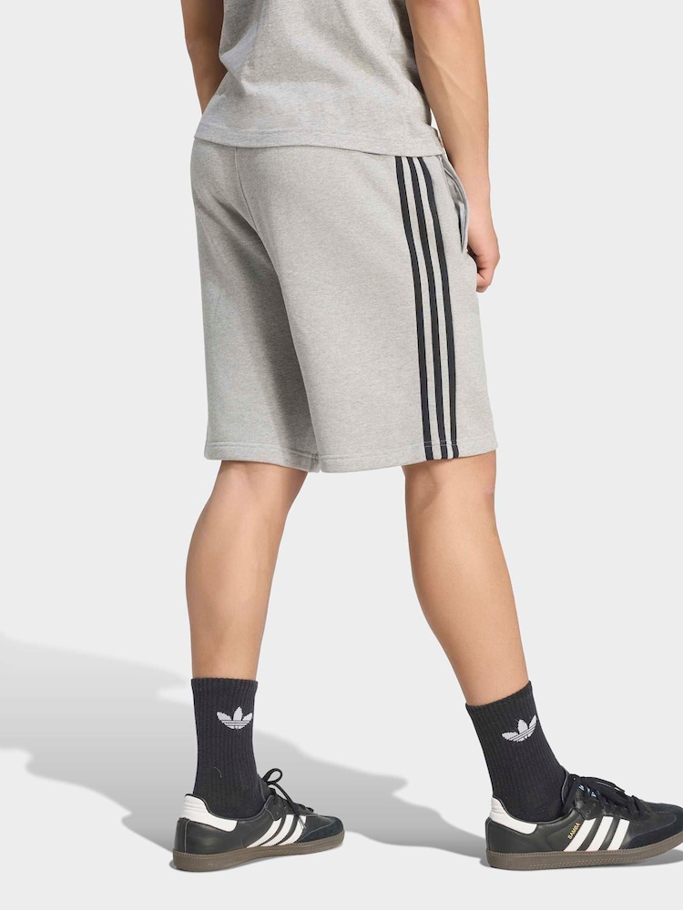 adidas Originals Grey/Black 3-Stripes Shorts - Image 2 of 6 adidas Originals Grey/Black 3-Stripes Shorts - Image 2 of 6