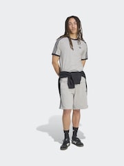 adidas Originals Grey/Black 3-Stripes Shorts - Image 3 of 6