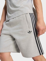 adidas Originals Grey/Black 3-Stripes Shorts - Image 4 of 6