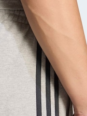 adidas Originals Grey/Black 3-Stripes Shorts - Image 5 of 6