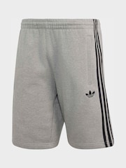 adidas Originals Grey/Black 3-Stripes Shorts - Image 6 of 6